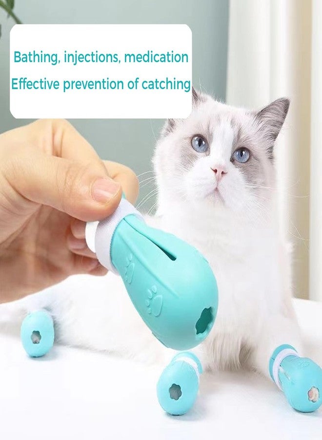 LINYUEARUI 4pcs cat Specific cat Boot Paws Cover Protection paw Shoe paw Wound Boots Silicone Scratch resistants Cats Gloves Shower, Silicone Cats paw Cover, Scratch Resistant, bite resistants - Image 3